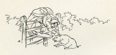 Vanha nainen ja hänen sika tekijältä Arthur Rackham
