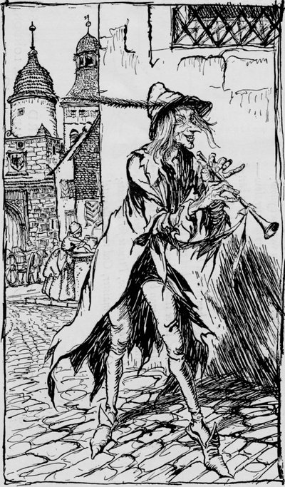 Hamelinin Pied Piper, 1934 tekijältä Arthur Rackham