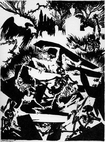 Edgar Allan Poen "Ennenaikainen hautaaminen". tekijältä Arthur Rackham
