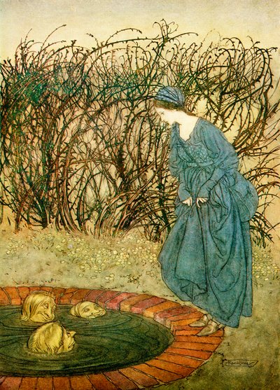 The Three Heads of the Well, F.A. Steelin uudelleen kertomista englantilaisista satuista, 1927 tekijältä Arthur Rackham