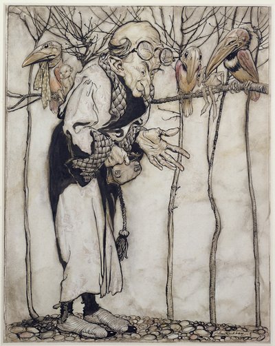 The Wizard, kuvitus Arthur Rackhams Book of Picturesista, julkaistu 1913 (kynä ja muste ja wc paperilla) tekijältä Arthur Rackham