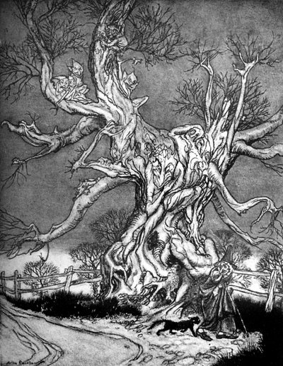 "Sleepy Hollowin legenda" tekijältä Arthur Rackham