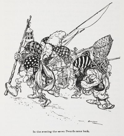 Lumikello (Lumikki) seitsemän kääpiötä tekijältä Arthur Rackham