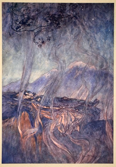 "Brunnhilden uni", 1910. tekijältä Arthur Rackham