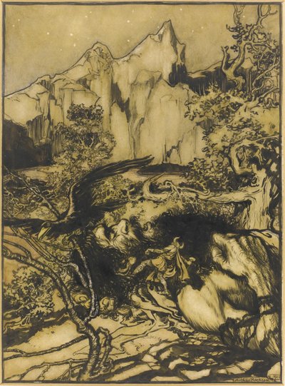 Thorsin matka jättiläisten maahan, 1901 tekijältä Arthur Rackham