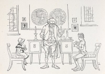 Kaksi lasta ja heidän opettajansa tekijältä Arthur Rackham