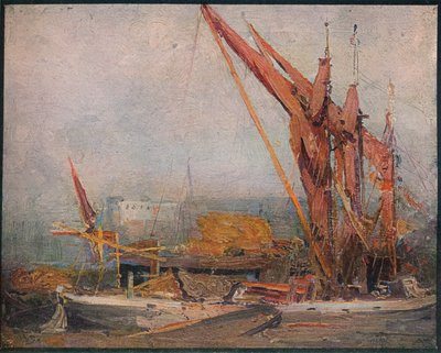 Heinäproomut Thamesilla, 1905 tekijältä Arthur Streeton