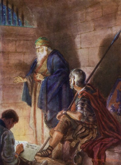 Paavali vankilassa (väri litho) tekijältä Arthur Twidle