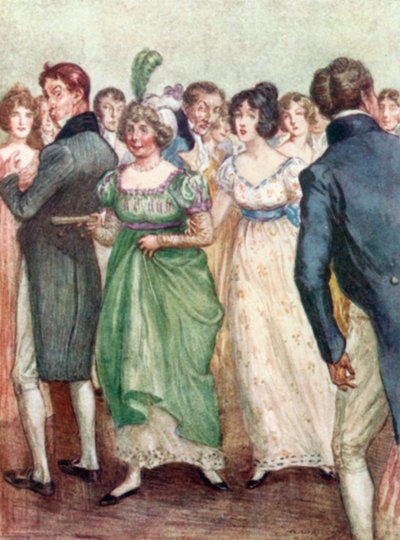 Jane Austenin kuvitus Northanger Abbeysta tekijältä Arthur Wallis Mills