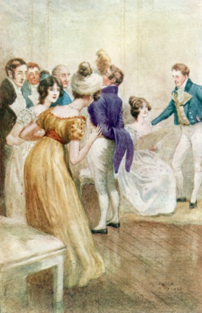 Jane Austenin kuvitus Northanger Abbeysta tekijältä Arthur Wallis Mills
