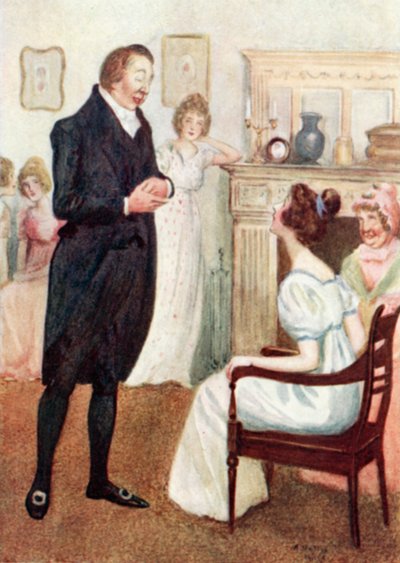 Jane Austenin kuvitus Ylpeydelle ja ennakkoluulolle tekijältä Arthur Wallis Mills