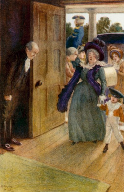 Jane Austenin kuvitus Ylpeydelle ja ennakkoluulolle tekijältä Arthur Wallis Mills