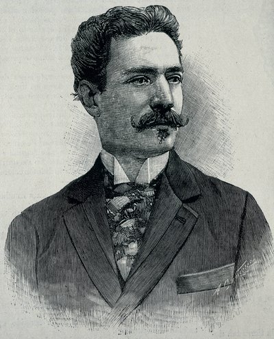 ALBARRAN Y DOMINGEZ, Joaquin (1860-1912). Kuubassa syntynyt espanjalainen urologi. (kaiverrus) tekijältä Artist Unknown