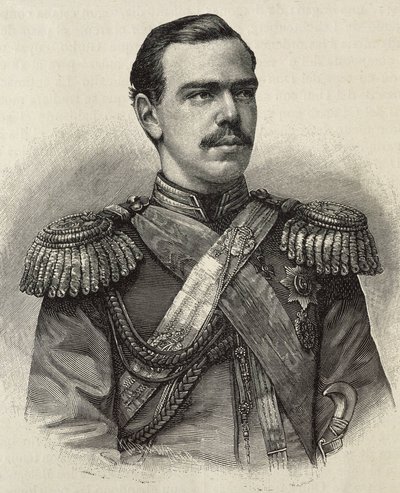 Venäjän Aleksanteri III (1845-1894). Venäjän tsaari (1881-1894), Aleksanteri II:n poika ja seuraaja. Kaiverrus. tekijältä Artist Unknown