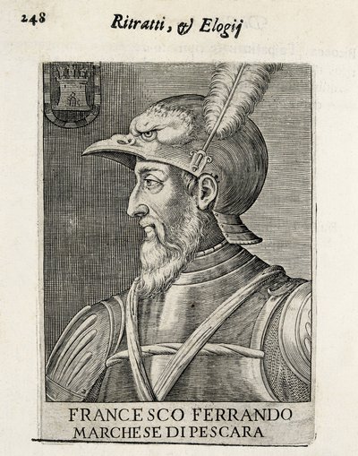 AVALOS, Fernando Francisco (1490-1546). Espanjalainen kenraali. Ksylografia. ESPANJA. MADRID (AUTONOMINEN ALUE). Madrid. Kansalliskirjasto tekijältä Artist Unknown