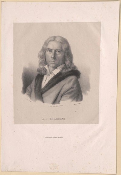 Adelbert von Chamisso (painettu) tekijältä Artist Unknown