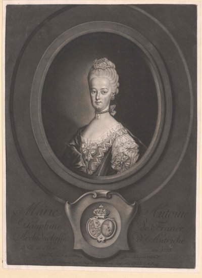 Itävallan arkkiherttuatar Marie Antoinette (tuloste) tekijältä Artist Unknown