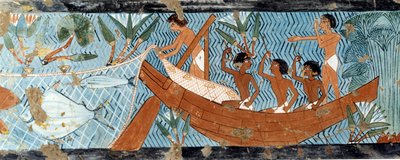 Egyptin taide: Seinen kalastus. Fac simile jäljennös d