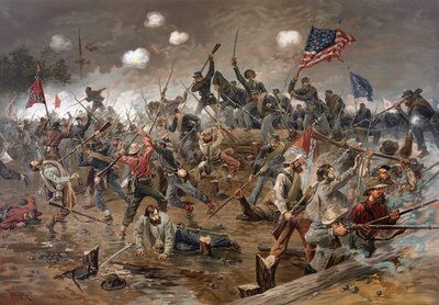 Spotsylvania Court Housen taistelu, Virginia, Yhdysvaltain sisällissota tekijältä Artist Unknown