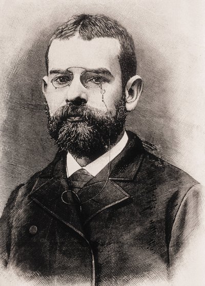 CLARIN, Leopoldo Alas y Urena (1852-1901). Espanjalainen kirjailija. Kaiverrus tekijältä Artist Unknown