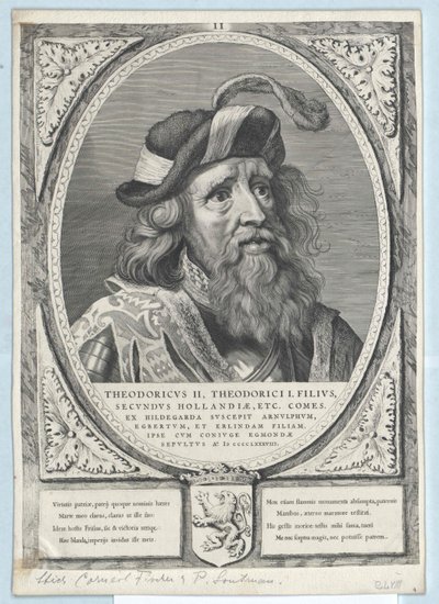 Hollannin kreivi Dietrich II (tulosta) tekijältä Artist Unknown