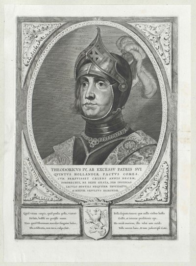 Hollannin kreivi Dietrich IV (tulosta) tekijältä Artist Unknown