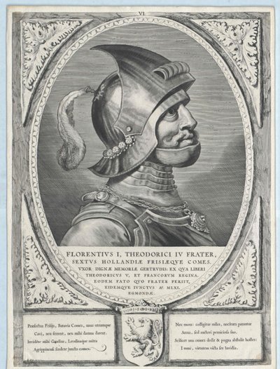 Hollannin kreivi Florence I (tulosta) tekijältä Artist Unknown