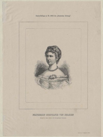 Itävallan kruununprinsessa Stephanie (tulosta) tekijältä Artist Unknown