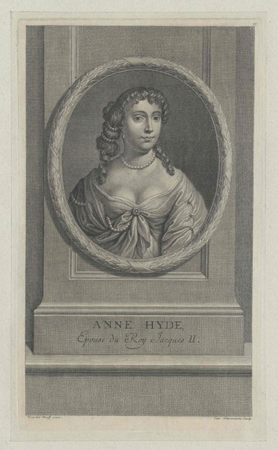 Yorkin herttuatar Anne Hyde (painettu) tekijältä Artist Unknown