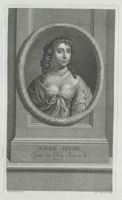 Yorkin herttuatar Anne Hyde (painettu) tekijältä Artist Unknown