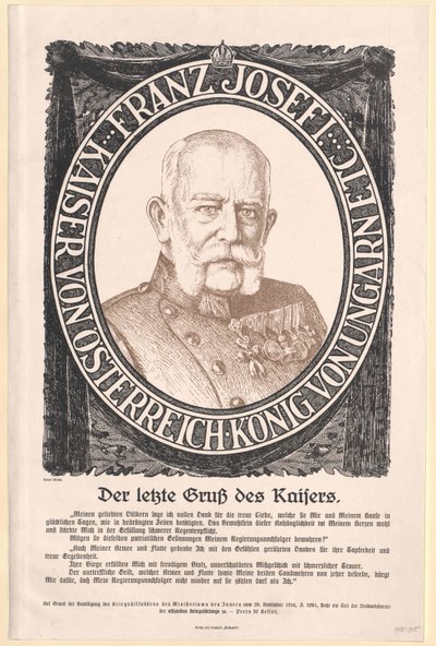 Itävallan keisari Franz Joseph I tekijältä Artist Unknown