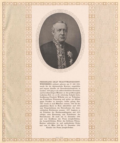 Ferdinand kreivi Trauttmansdorff-Weinsberg tekijältä Artist Unknown