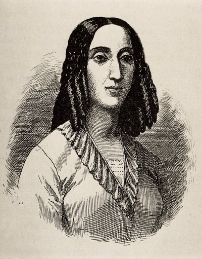 GORRITI, Juana Manuela (1818-1892), argentiinalainen kirjailija. Kaiverrus. tekijältä Artist Unknown