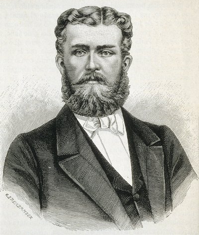 HOHENZOLLERN-SIGMARINGEN, Leopold (1835-1905). Romanian kuningas Carol I:n veli ja tulevan Romanian kuningas Ferdinandin isä. Kaiverrus tekijältä Artist Unknown