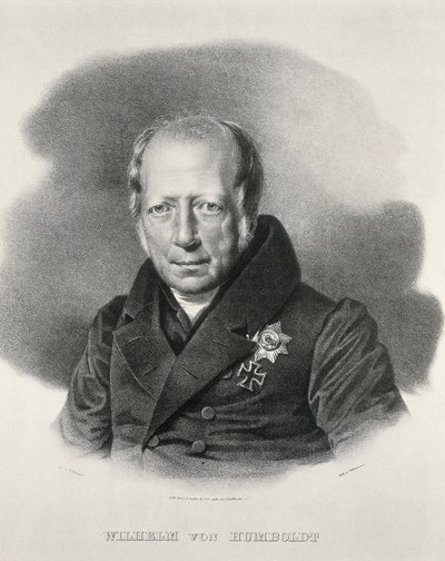 HUMBOLDT, Wilhem von (1767-1835). Saksalainen valtiomies ja filosofi. Litografia. tekijältä Artist Unknown