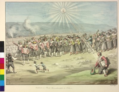 Tyrolesien kunnianosoitus keisari Franz I:lle tekijältä Artist Unknown
