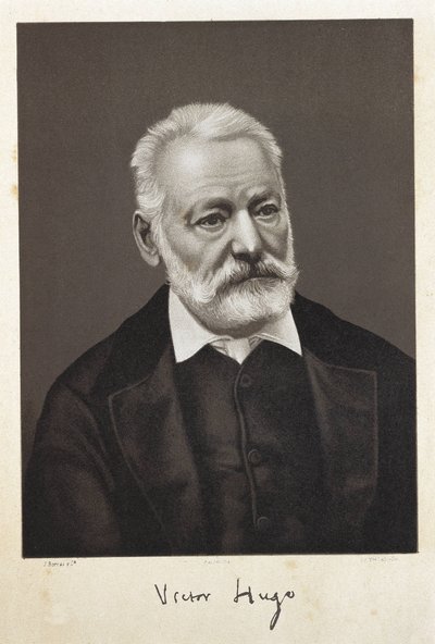 Hugo, Victor (1802-1885). Ranskalainen romanttinen kirjailija. Litografia tekijältä Artist Unknown