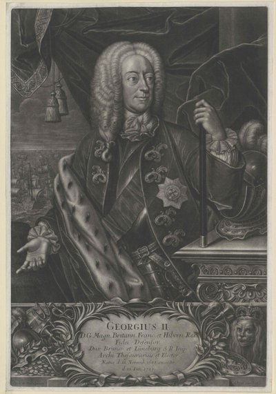 Englannin kuningas Hannoverin valitsijamies Yrjö II tekijältä Artist Unknown