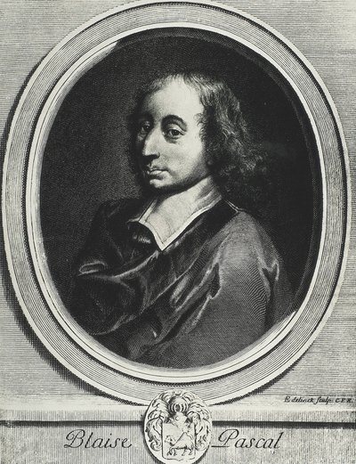PASCAL, Blaise (1623-1662). Ranskalainen matemaatikko, fyysikko ja filosofi. Kaiverrus tekijältä Artist Unknown