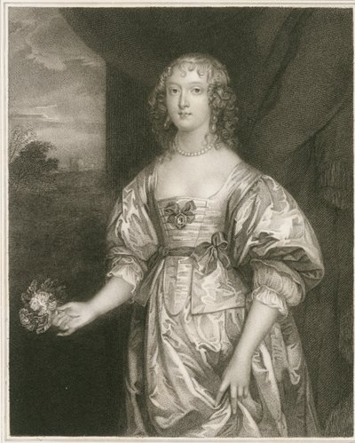Muotokuva Elizabeth Cecilistä (kaiverrus) tekijältä Artist Unknown