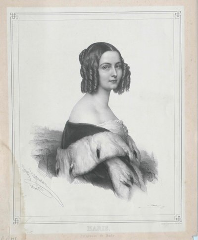 Badenin prinsessa Marie (painettu) tekijältä Artist Unknown