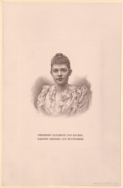 Baijerin prinsessa Elisabeth (tulosta) tekijältä Artist Unknown