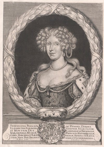 Brunswick-Wolfenbuettelin prinsessa Elisabeth Eleanor (tulosta) tekijältä Artist Unknown