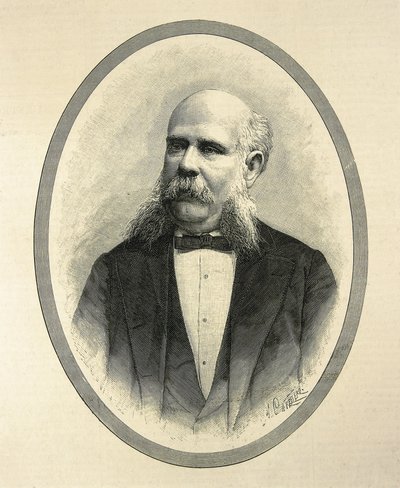 RIUS I TAULET, Francesc de Paula (1833-1889). Espanjalainen lakimies ja poliitikko. Barcelonan pormestari ja vuoden 1888 Barcelonan maailmannäyttelyn promoottori. Muotokuva julkaistu A. Carreteron julkaisussa "La Ilustracion Espanola y Americana". Kaiverru tekijältä Artist Unknown