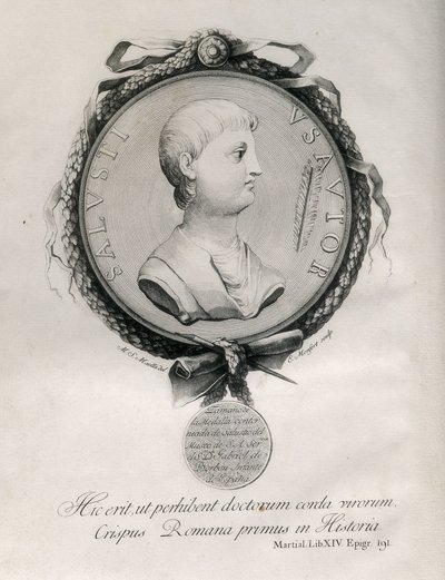 SALLUST (86-35 EAA.). Roomalainen historioitsija. Kaiverrus. tekijältä Artist Unknown