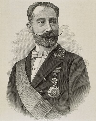 SALVADOR RODRIGANEZ, Amos (1845-1922). Espanjalainen poliitikko ja insinööri. Kaiverrus. tekijältä Artist Unknown