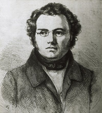 SCHUBERT, Franz (1797-1828). Itävaltalainen romanttinen säveltäjä. Etsaus. tekijältä Artist Unknown