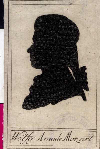 Wolfgang Amadeus Mozartin siluetti tekijältä Artist Unknown
