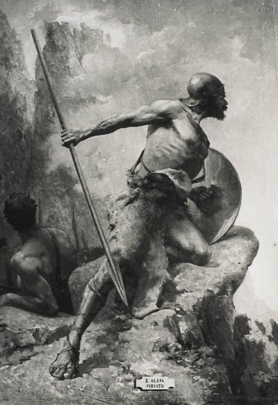 VIRIATHOS (190-139 EAA.). Lusitanian kansan johtaja, joka vastusti Rooman laajentumista Länsi-Hispanian alueille. Kaiverrus tekijältä Artist Unknown