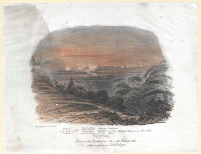 Wienin yöllä 28. ja 29. päivä. Lokakuu 1848. ennätys Kahlenberge (huippu) tekijältä Artist Unknown